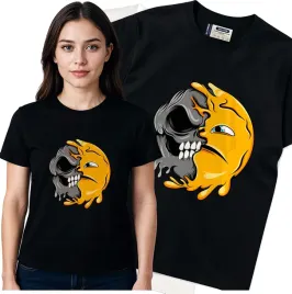 koszulka-damska-czarny-bawelna-t-shirt-m-nadruk