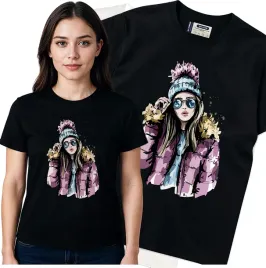 koszulka-damska-czarny-bawelna-t-shirt-s-nadruk