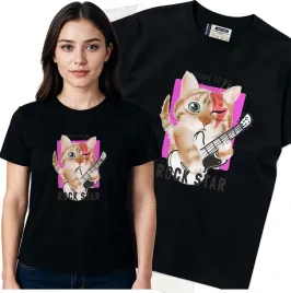 koszulka-damska-czarny-bawelna-t-shirt-s-nadruk