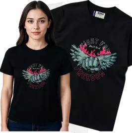 koszulka-damska-czarny-bawelna-t-shirt-s-nadruk