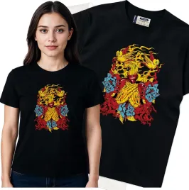 koszulka-damska-czarny-bawelna-t-shirt-m-nadruk