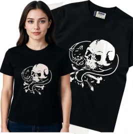 koszulka-damska-czarny-bawelna-t-shirt-s-nadruk