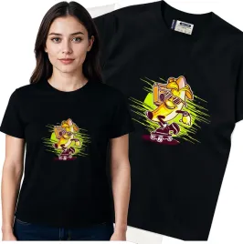 koszulka-damska-czarny-bawelna-t-shirt-m-nadruk