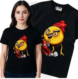 koszulka-damska-czarny-bawelna-t-shirt-s-nadruk