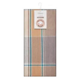 scierka-kuchenna-50x70-olivia-bezowa-rurkusowa-krata-eurofirany