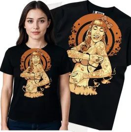koszulka-damska-czarny-bawelna-t-shirt-s-nadruk