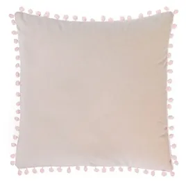 poszewka-z-pomponami-40x40-rozowa-jasna-welurowa-dekoracyjna-lato