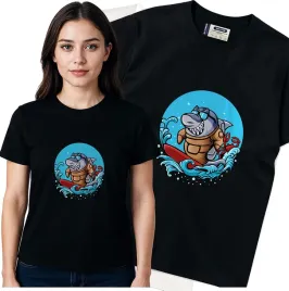 koszulka-damska-czarny-bawelna-t-shirt-s-nadruk