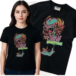 koszulka-damska-czarny-bawelna-t-shirt-l-nadruk
