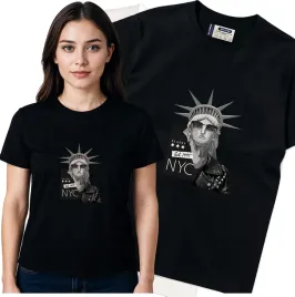 koszulka-damska-czarny-bawelna-t-shirt-s-nadruk