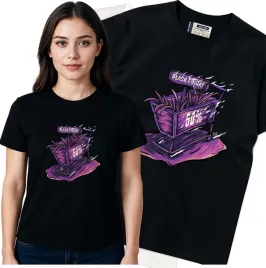 koszulka-damska-czarny-bawelna-t-shirt-m-nadruk