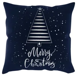 poszewka-swiateczna-45x45-tree-granatowa-srebrna-choinka-merry-christmas