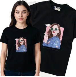 koszulka-damska-czarny-bawelna-t-shirt-s-nadruk
