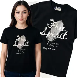koszulka-damska-czarny-bawelna-t-shirt-m-nadruk