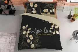 posciel-160x200-carpe-diem-liscie-kwiaty-czarna-bezowa-holland-home-45