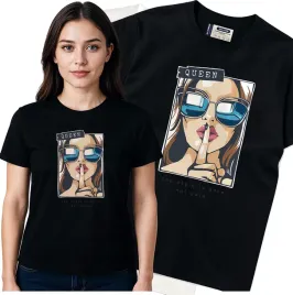 koszulka-damska-czarny-bawelna-t-shirt-m-nadruk