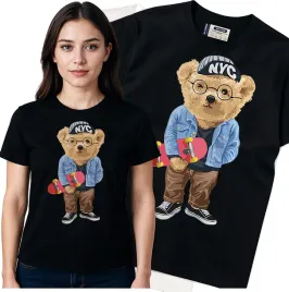 koszulka-damska-czarny-bawelna-t-shirt-m-nadruk