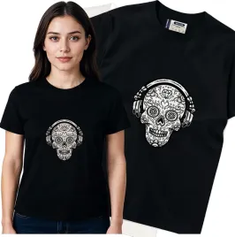 koszulka-damska-czarny-bawelna-t-shirt-s-nadruk