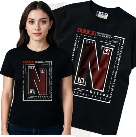 koszulka-damska-czarny-bawelna-t-shirt-m-nadruk