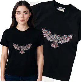 koszulka-damska-czarny-bawelna-t-shirt-s-nadruk