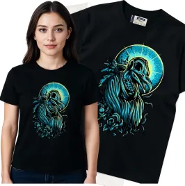 koszulka-damska-czarny-bawelna-t-shirt-m-nadruk