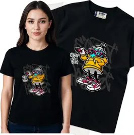 koszulka-damska-czarny-bawelna-t-shirt-s-nadruk