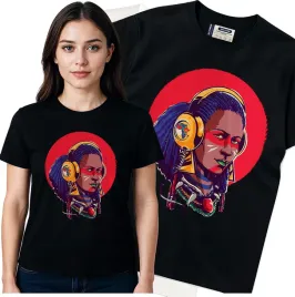 koszulka-damska-czarny-bawelna-t-shirt-m-nadruk