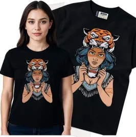 koszulka-damska-czarny-bawelna-t-shirt-m-nadruk