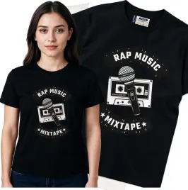 koszulka-damska-czarny-bawelna-t-shirt-s-nadruk