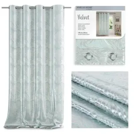 ameliahome-zaslona-na-przelotkach-velvet-silver-leaves-140x245-mietowa