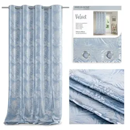 ameliahome-zaslona-na-przelotkach-velvet-silver-leaves-140x245-niebieska