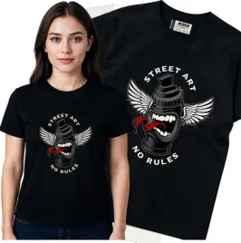 koszulka-damska-czarny-bawelna-t-shirt-s-nadruk