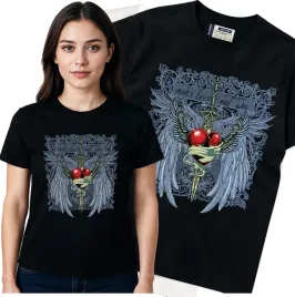 koszulka-damska-czarny-bawelna-t-shirt-s-nadruk