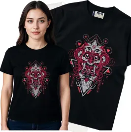 koszulka-damska-czarny-bawelna-t-shirt-s-nadruk