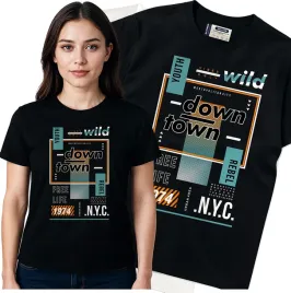 koszulka-damska-czarny-bawelna-t-shirt-s-nadruk