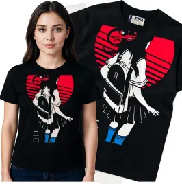koszulka-damska-czarny-bawelna-t-shirt-m-nadruk