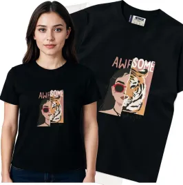 koszulka-damska-czarny-bawelna-t-shirt-m-nadruk