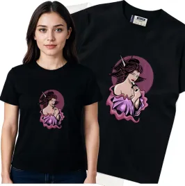 koszulka-damska-czarny-bawelna-t-shirt-m-nadruk