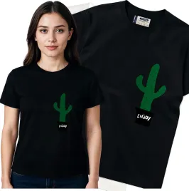 koszulka-damska-czarny-bawelna-t-shirt-m-nadruk