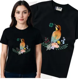 koszulka-damska-czarny-bawelna-t-shirt-s-nadruk