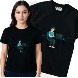 koszulka-damska-czarny-bawelna-t-shirt-s-nadruk