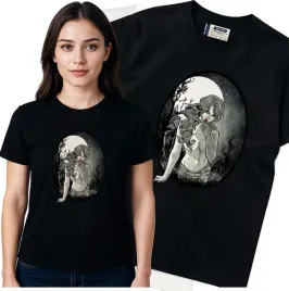 koszulka-damska-czarny-bawelna-t-shirt-s-nadruk