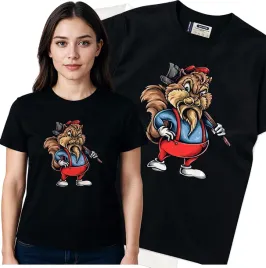 koszulka-damska-czarny-bawelna-t-shirt-s-nadruk