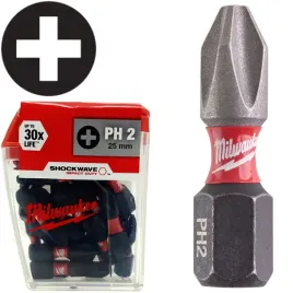 bit-udarowy-ph2-wytrzymaly-grot-do-wkretow-opakowanie-milwaukee-25szt