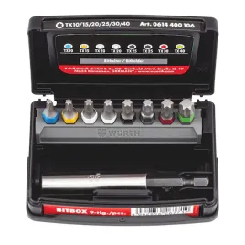 wurth-zestaw-bitow-1-4-torx-tx-uchwyt-10-elementow-praktyczne-pudelko