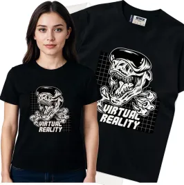 koszulka-damska-czarny-bawelna-t-shirt-m-nadruk