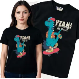 koszulka-damska-czarny-bawelna-t-shirt-m-nadruk
