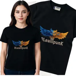koszulka-damska-czarny-bawelna-t-shirt-m-nadruk