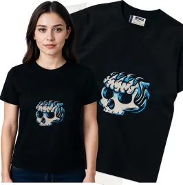koszulka-damska-czarny-bawelna-t-shirt-m-nadruk