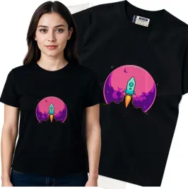koszulka-damska-czarny-bawelna-t-shirt-m-nadruk